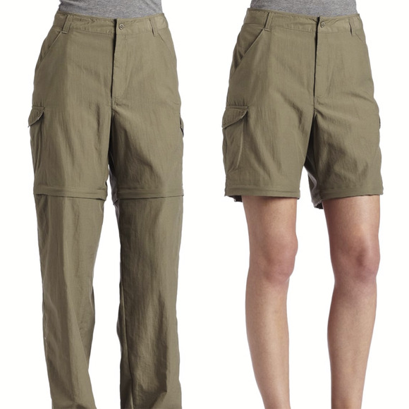 Columbia Pants - Columbia Women's Aruba III Convertible Pant Green UPF Zip Off Shorts Size XL